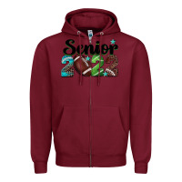 Burgundy football senior 2022 Zipper Hoodie - BarkalooDesign