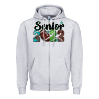 Heather Grey football senior 2022 Zipper Hoodie - BarkalooDesign