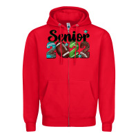 Red football senior 2022 Zipper Hoodie - BarkalooDesign