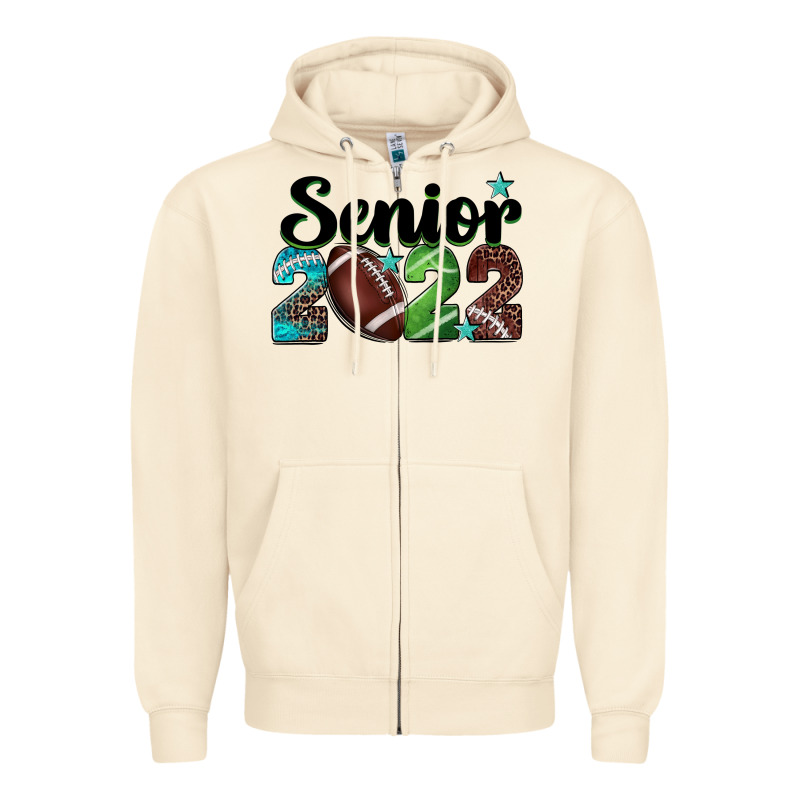 Football Senior 2022 Zipper Hoodie by BarkalooDesign | Teevron