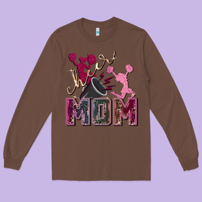 Cheer Mom Mother's Day Long Sleeve Tee Designed By Fadigitalartstudio
