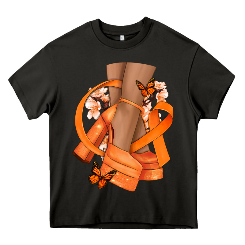 Kidney Cancer Diva Orange Ribbon Heavy Core Tee by NancyCooperArtShop | Teevron