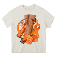Cream Kidney Cancer diva orange ribbon Heavy Core Tee - NancyCooperArtShop