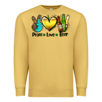 Antique Gold peace love beer Premium Sweatshirt - AdoDesignShop