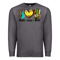 Charcoal Heather peace love beer Premium Sweatshirt - AdoDesignShop