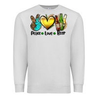 Dove Grey peace love beer Premium Sweatshirt - AdoDesignShop