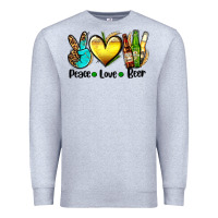 Heather Grey peace love beer Premium Sweatshirt - AdoDesignShop
