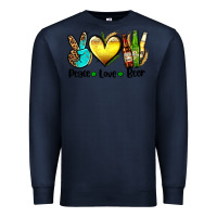 Navy peace love beer Premium Sweatshirt - AdoDesignShop