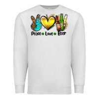 Oatmeal Heather peace love beer Premium Sweatshirt - AdoDesignShop