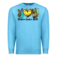 Ocean Blue peace love beer Premium Sweatshirt - AdoDesignShop