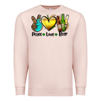 Pale Pink peace love beer Premium Sweatshirt - AdoDesignShop