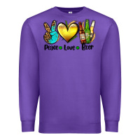 Purple peace love beer Premium Sweatshirt - AdoDesignShop
