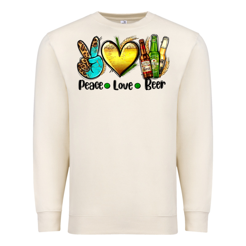 Peace Love Beer Premium Sweatshirt by AdoDesignShop | Teevron