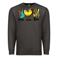 Smoke peace love beer Premium Sweatshirt - AdoDesignShop