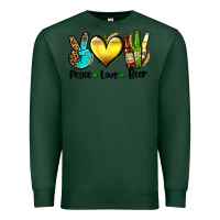 Sports Green peace love beer Premium Sweatshirt - AdoDesignShop