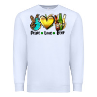 White peace love beer Premium Sweatshirt - AdoDesignShop