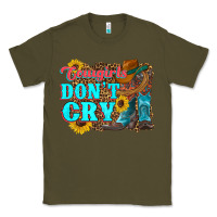 Army Green cowgirls don't crty boots hat sunflowers Classic Tee - Artiststas