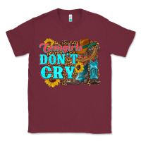Burgundy cowgirls don't crty boots hat sunflowers Classic Tee - Artiststas