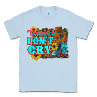 Dusty Blue cowgirls don't crty boots hat sunflowers Classic Tee - Artiststas