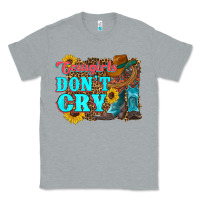 Heather Grey cowgirls don't crty boots hat sunflowers Classic Tee - Artiststas
