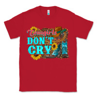 Red cowgirls don't crty boots hat sunflowers Classic Tee - Artiststas