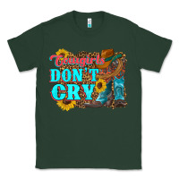 Sports Green cowgirls don't crty boots hat sunflowers Classic Tee - Artiststas