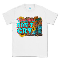 White cowgirls don't crty boots hat sunflowers Classic Tee - Artiststas