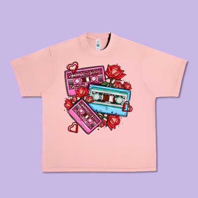 Valentines Day Casette Olivia Urban Heavy Tee Designed By Oliviacreatesart