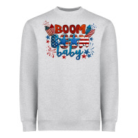 Heather Grey boom boom baby 4th of july Heavyweight Sweatshirt - BarkalooDesign
