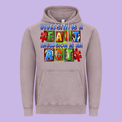 Diversity Is A Fact Inclusion Is An Act Vintage Hoodie Designed By Fadigitalartstudio