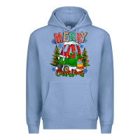 Colony Blue merry christmas car Premium Hoodie - CowhideDigitalArt