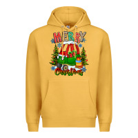 Mustard merry christmas car Premium Hoodie - CowhideDigitalArt