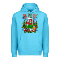 Ocean Blue merry christmas car Premium Hoodie - CowhideDigitalArt