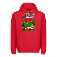 Red merry christmas car Premium Hoodie - CowhideDigitalArt