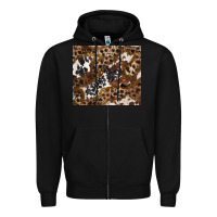 Black leopard and cowhides Zipper Hoodie - BarkalooDesign