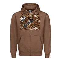 Chestnut leopard and cowhides Zipper Hoodie - BarkalooDesign