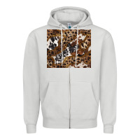 Dove Grey leopard and cowhides Zipper Hoodie - BarkalooDesign