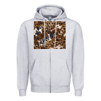 Heather Grey leopard and cowhides Zipper Hoodie - BarkalooDesign