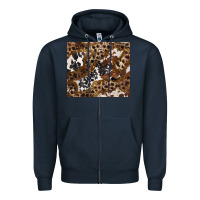 Navy leopard and cowhides Zipper Hoodie - BarkalooDesign