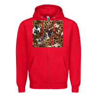 Red leopard and cowhides Zipper Hoodie - BarkalooDesign