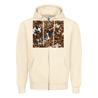 Sandshell leopard and cowhides Zipper Hoodie - BarkalooDesign
