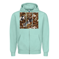 Seafoam leopard and cowhides Zipper Hoodie - BarkalooDesign