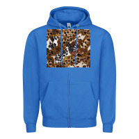 True Royal leopard and cowhides Zipper Hoodie - BarkalooDesign