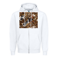 White leopard and cowhides Zipper Hoodie - BarkalooDesign