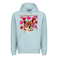 Blue Mist valentine's shiba inu Premium Hoodie - RanaPortraitStore