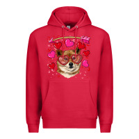 Cardinal valentine's shiba inu Premium Hoodie - RanaPortraitStore