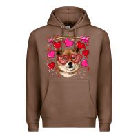 Chestnut valentine's shiba inu Premium Hoodie - RanaPortraitStore