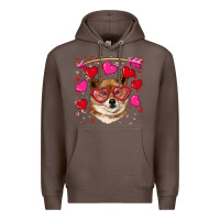 Coffee valentine's shiba inu Premium Hoodie - RanaPortraitStore