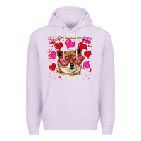 Lilac valentine's shiba inu Premium Hoodie - RanaPortraitStore