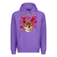 Purple valentine's shiba inu Premium Hoodie - RanaPortraitStore